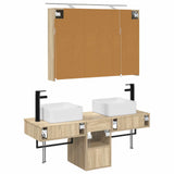 Bathroom Cabinet Set 4 pcs Sonoma Oak Engineered Wood 3406297