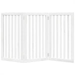 Dog Gate Foldable 3 Panels White 150 cm Poplar Wood 352246