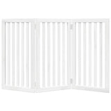 Dog Gate Foldable 3 Panels White 150 cm Poplar Wood 352246