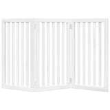Dog Gate Foldable 3 Panels White 150 cm Poplar Wood 352246