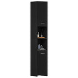 Bathroom Cabinet Black Oak 30x30x183.5 cm Engineered Wood 863124