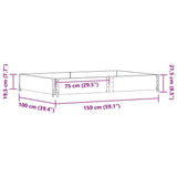 Garden Planter Black 150x100 cm Solid Wood Pine 3295412