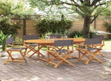 6 Piece Folding Garden Chairs Dark Grey Fabric 3208914