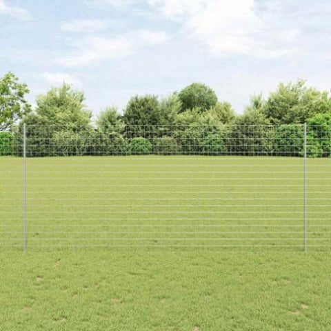 Fence with Posts Silver 1.4 x 10 m Steel 3336157