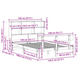 Bookcase Bed without Mattress White 140x190 cm Solid Wood Pine 3321801