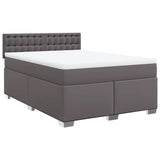 Box Spring Bed with Mattress Grey 160x200 cm Faux Leather 3286130