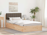 Bed Frame with Upholstered Headboard Taupe 90 x 200 cm 877797