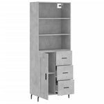 Highboard Concrete Grey 69.5x34x180 cm Engineered Wood 3190041