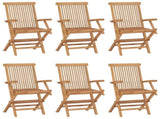 Garden Chair Set of 6 Brown Solid Teak Wood Standard Foldable 3096594