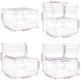 8 Piece Garden Lounge Set White Solid Wood Pine 3216941