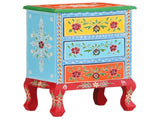 Hand Painted Bedside Cabinet 40x30x60 cm Solid Mango Wood 321667