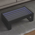 ZNTS Coffee Table with Infinity LED Black 90x53x30 cm 847638