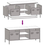 ZNTS TV Cabinet White 101.5x39x43.5 cm Cold-rolled Steel 851303