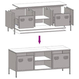 ZNTS TV Cabinet White 101.5x39x43.5 cm Cold-rolled Steel 851303