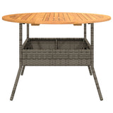Garden Table with Acacia Wood Top Grey 110x71 cm Poly Rattan 368626