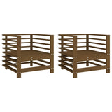Garden Chairs 2 pcs Honey Brown Solid Wood Pine 825628