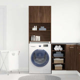 Washing Machine Cabinet Brown Oak 64x24x190 cm Engineered Wood 859133