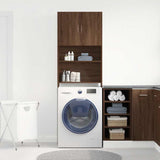 ZNTS Washing Machine Cabinet Brown Oak 64x24x190 cm Engineered Wood 859133