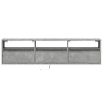 TV Wall Cabinet with LED Concrete Grey 180x31x45 cm 3307943