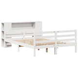 Bookcase Bed without Mattress White 140x200 cm Solid Wood Pine 3322204