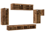 TV Cabinet Set Wall-mounted 6 pcs Old wood Engineered wood 3334380