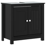 3 Piece Bathroom Furniture Set BERG Black Solid Wood Pine 3206499