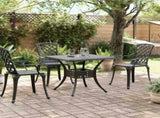 Garden Table Black 80x80x75 cm Cast Aluminium 4002812