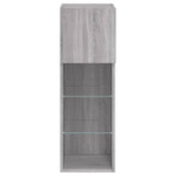 TV Cabinets with LED Lights 2 pcs Grey Sonoma 30.5x30x90 cm 837012