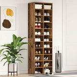 Shoe Cabinet Old Wood 54x34x183 cm Engineered Wood 859384