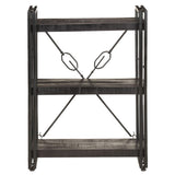 Bookcase Black Solid Mango Wood Medium Shelving Bookcase 320626
