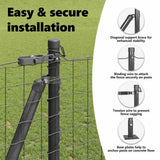 Fence Post with Concrete Base 26 pcs Grey Powder-Coated Steel 3350247