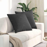 Sofa Pillows 2 pcs Dark Grey 80 x 80 cm Corduroy Fabric 42014076
