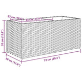 ZNTS Garden Planter with 2 Pots Black 72x30x32 cm Poly Rattan 366422