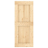 Sliding Door with Hardware Set 85x210 cm Solid Wood Pine 3202994