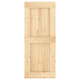 Sliding Door with Hardware Set 85x210 cm Solid Wood Pine 3203238