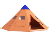 6 Men Tipi Tent with Carry Bag - Orange T3398P348698