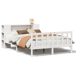 ZNTS Bookcase Bed without Mattress White 160x200 cm Solid Wood Pine 3322091