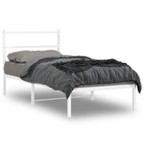 Metal Bed Frame without Mattress with Headboard White 90x200cm 355407