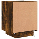 Bedside Cabinet with LED Lights Smoked Oak Engineered Wood 836743