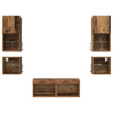 TV Wall Units 8 pcs Old Wood Engineered Wood 3402920