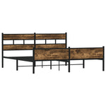 Metal Bed Frame without Mattress Smoked Oak 180x200 cm Super King 3308491