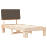 Bed Frame with Upholstered Headboard Taupe 90 x 190 cm 877387