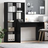 Desk with Shelf Black Oak 138.5 x 55 x 143 cm Engineered Wood 3337250