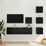 TV Cabinet Set 6 pcs 60 x 30 x 30 cm Black Oak Engineered Wood 3438612