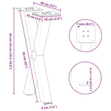 Coffee Table Legs X-Shaped 2 pcs White 38x cm Steel 4012893