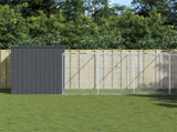 Dog House with Run Anthracite 214x865x181 cm Galvanised Steel 3189122