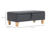 Linen Storage Ottoman Padded Footstool with Rubberwood Legs for Storage Box, Bed End, Shoe Bench, T3398P328178