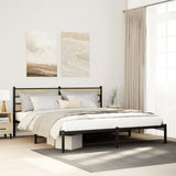 Metal Bed Frame without Mattress Sonoma Oak 200x200 cm 4017109