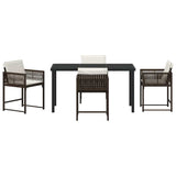 Garden Dining Set 5 pcs Brown Poly Rattan 3380754