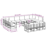 Garden Sofa Set with Cushion 14 pcs Black Aluminium 3378927